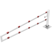 Swiveling gates | to be fixed by plugs, hot-dip galvanized and white coated with red reflecting rings | total width: 3000 mm | for padlock